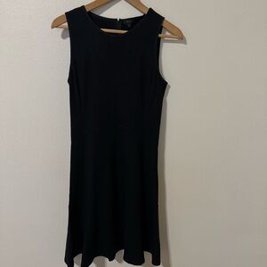 Revolve Theory Classic Fit & Flare Sleeveless Dress Stretch Knit Black Evening-6